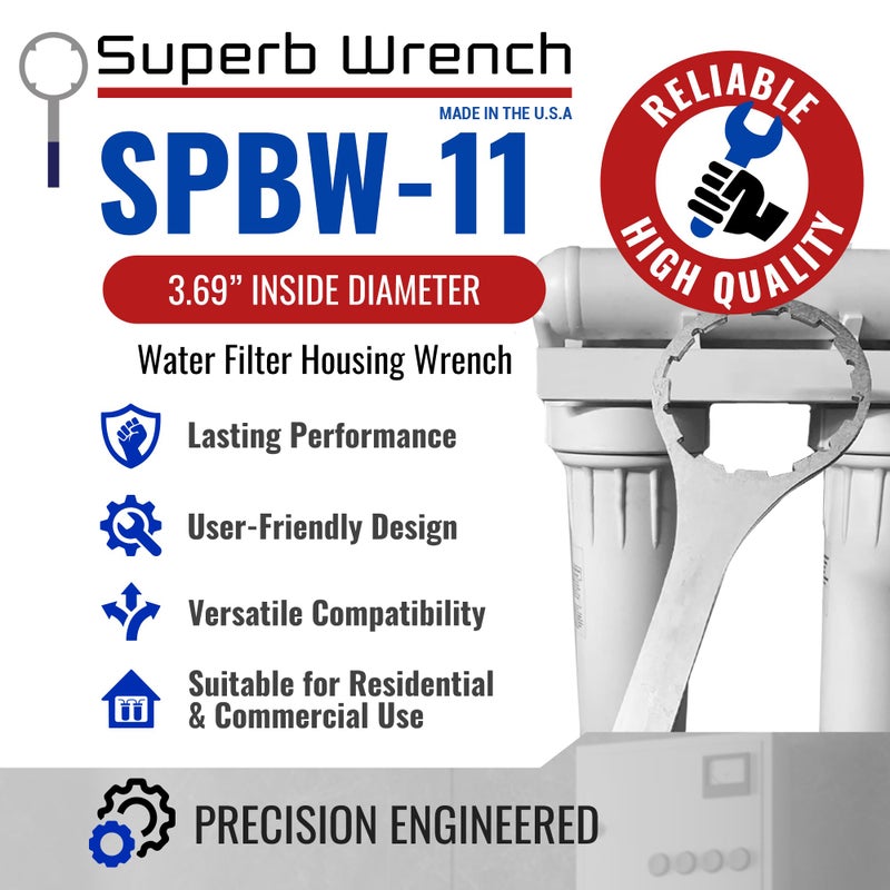 Superb Wrench SPBW-11 Heavy Duty Metal Water Filter Wrench (3.69 inch Inside Diameter) - Image 2